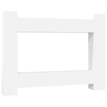 Juego De Mueble Para Tv De 10 Piezas Aglomerado Blanco Vidaxl