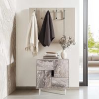 comoda con aspecto de madera blancomarmol