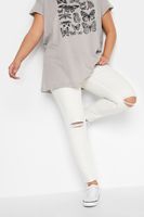 yours vaqueros pitillo blacos con rotos ava mujer curvy y tallas grandes yours