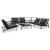 muebles de jardin 5 pzas y cojines de aluminio gris oscuro vidaxl