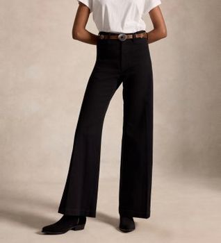 Polo Ralph Lauren para mujer. 211B25105001 Pantalón Beaton de algodón y elástico negro (44), Casual