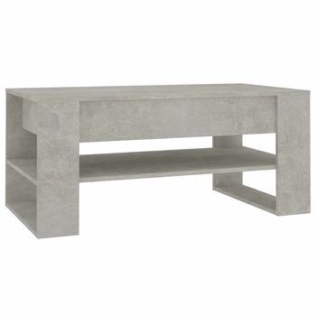 Mesa De Café - Mesa De Centro Madera Contrachapada Gris Hormigón 102x55x45 Cm