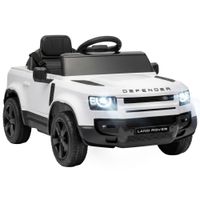 aiyaplay coche electrico suv para ninos land rover defender 12rv mando a distancia suspension arranque suave 27-45 kmh blanco   aosom espana