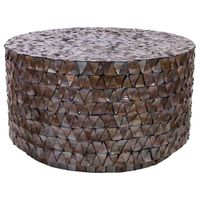 mesa de centro de madera y madreperla marron d77x435h cm