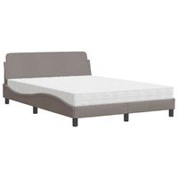 cama con colchon dover tela gris taupe 140x190 cm vidaxl