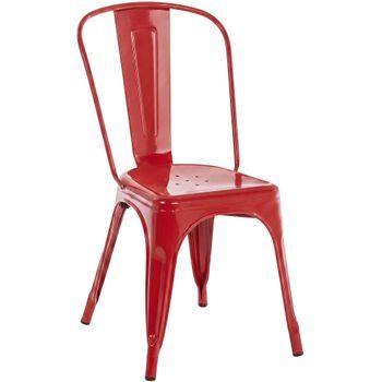 Silla Apilable Benedikt De Metal Rojo 48x44x89 Cm Clp
