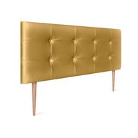 cabecero de polipiel capitone 145x115cm con patas camas 135140 - dorado