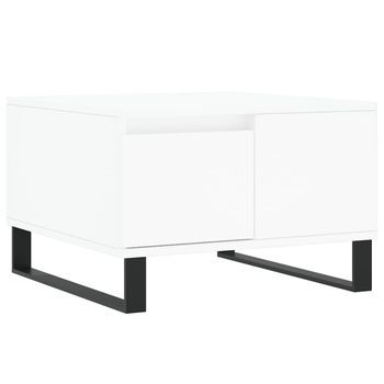 Mesa De Centro Madera Contrachapada Blanco 55x55x36,5 Cm Vidaxl