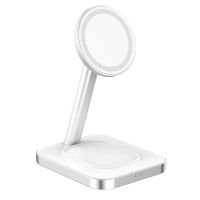 force power f150371 soporte cargador de induccion 3 en 1 compatible con magsafe 15w blanco