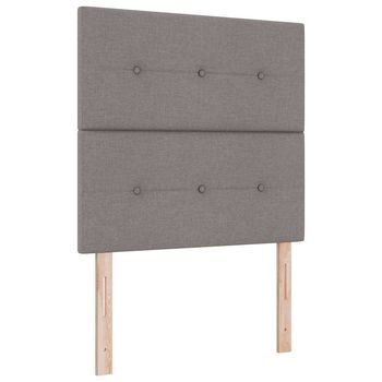 Cama Tipo Box Spring Con Cabecera Taupé 90 X 200 Cm Tela