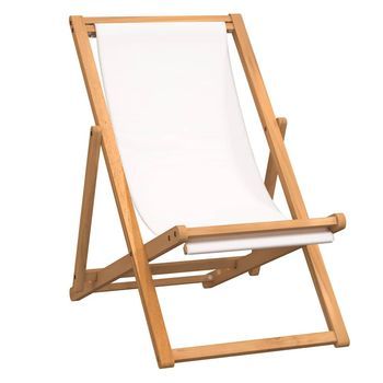 Silla De Jardín | Silla De Exterior | Sillón De Teca Color Crema 56x105x96 Cm