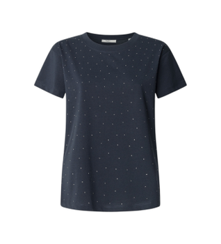 Pepe Jeans para mujer. PL5000008 Camiseta Bernie marino (M), Casual, Algodón, Manga corta