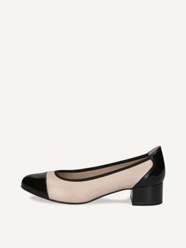CAPRICE Pumps, beige, made of Leather and textile with Block heel, Size 38