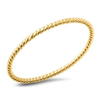 Anillo de plata 925 bañado en oro para mujer con diseño de cordón