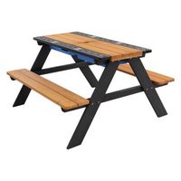 banco para ninos marron natural con mesa y 4 asientos de madera maciza