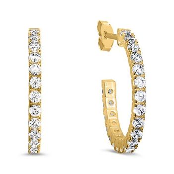 Pendientes para señora en oro 14K con circonita