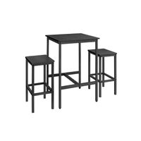 mesa de bar con taburetes negro ebano  negro tinta
