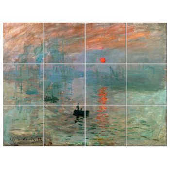 Legendarte - Panel Decorativo Multiple Impresión. Sol Naciente - Claude Monet Cm. 150x200 (12 Paneles)