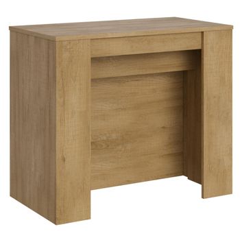 Consola extensible 90x48/296 cm efecto madera roble natural