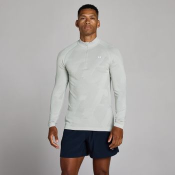 Camiseta sin costuras con cremallera 1/4 Tempo Pillar Graphic para hombre de MP - Chrome - XS