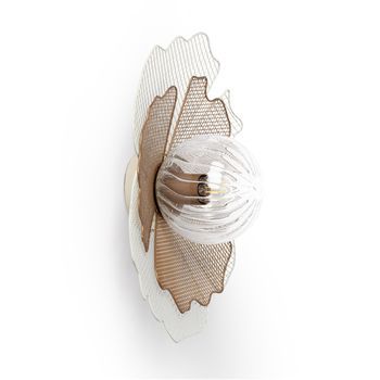 Aplique De Pared Metal Y Cristal Pianella  Iluzzia Dorado