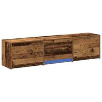 mueble de tv con led con cajon madera vieja 165 x 34 x 40 cm vidaxl