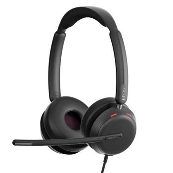 EPOS Impact 860T Auriculares con Cable USB-C y USB-A de Doble Auricular con Micrófono con Cancelación de Ruido, Certificado Teams, Super Wideband, Ajuste Cómodo, Oficina y Negocios