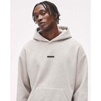 fear of god jersey essentials ss25 hoodie heather stone para hombre