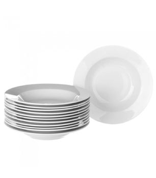 Set 12 platos hondos redondos porcelana ø 22 cm