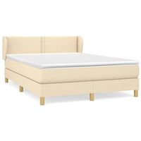 cama tapizada 203x147x88 cm tejido - crema