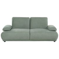 sofa de 3 plazas con reposabrazos y respaldo ajustables patas de madera moderno tela repelente al agua verde claro nacka