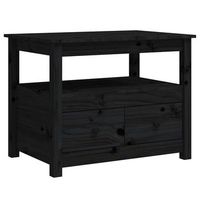 mesa de centro de madera maciza de pino negro 71x49x55 cm vidaxl