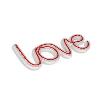 Iluminación Led Decorativa De Plástico Love Rojo 37x19x2 Cm