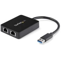 tarjeta de red startechcom usb32000spt usb 30 5 gbps 2 puertos gigabit ethernet usb pass-through