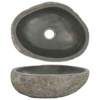 lavabo ovalado piedra de rio 29-38x24-31 cm vidaxl