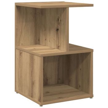 Mesita De Noche Mesilla De Noche - Madera De Ingeniería Roble Artisian 35x35x55 Cm