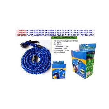 Pluvia Kit De Manguera Extensible Azul De 7.5 M A 22.5 M Con Pistola Multifunción