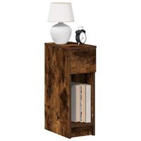 pack 2 uds mesitas de noche  mesilla de noche con cajon roble ahumado 20x36x60 cm cfw43730