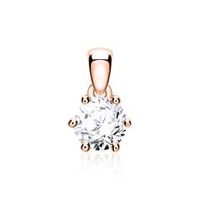 colgante de diamantes para mujer en oro rosa de 14 quilates