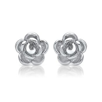 Pendientes de plata 925 flor de rosa