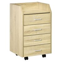 cajonera de oficina 40x36x65 cm madera natural