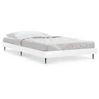 estructura de cama madera contrachapada blanco brillo 90x200cm