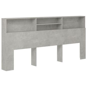 Mueble Cabecero Cama | Panel De Cabecera Gris Hormigón 220x19x103,5 Cm