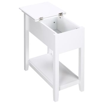 Mesa auxiliar 60.5x32.5x70 cm blanco