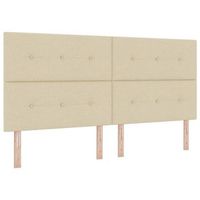 cama box spring led con cabecera crema 200 x 200 cm tela vidaxl