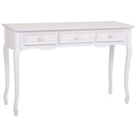 recibidor-consola de madera de 3 cajones blanco 120x40x78