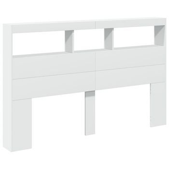 Cabecero Cama - Mueble Cabecero Con Led Blanco 160x17x102 Cm