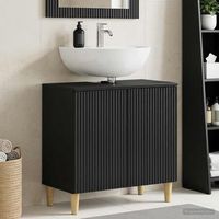vidaxl mueble de lavabo para bano arnhem negro 595 x 315 x 59 cm