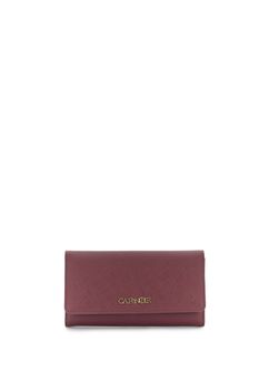 cartera grande con solapa estampado saffiano y lettering bordeaux taglia unica
