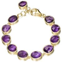 jorge revilla pulseras pulsera con amatista de plata con bano de oro 18k para mujer
